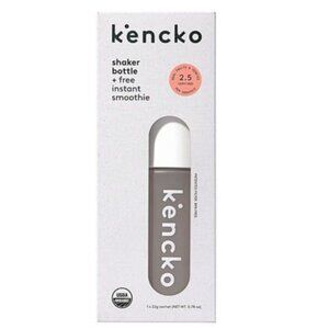 Brand New Kencko Shaker Bottle + Free Instant Smoothie Packet, Smokey Grey